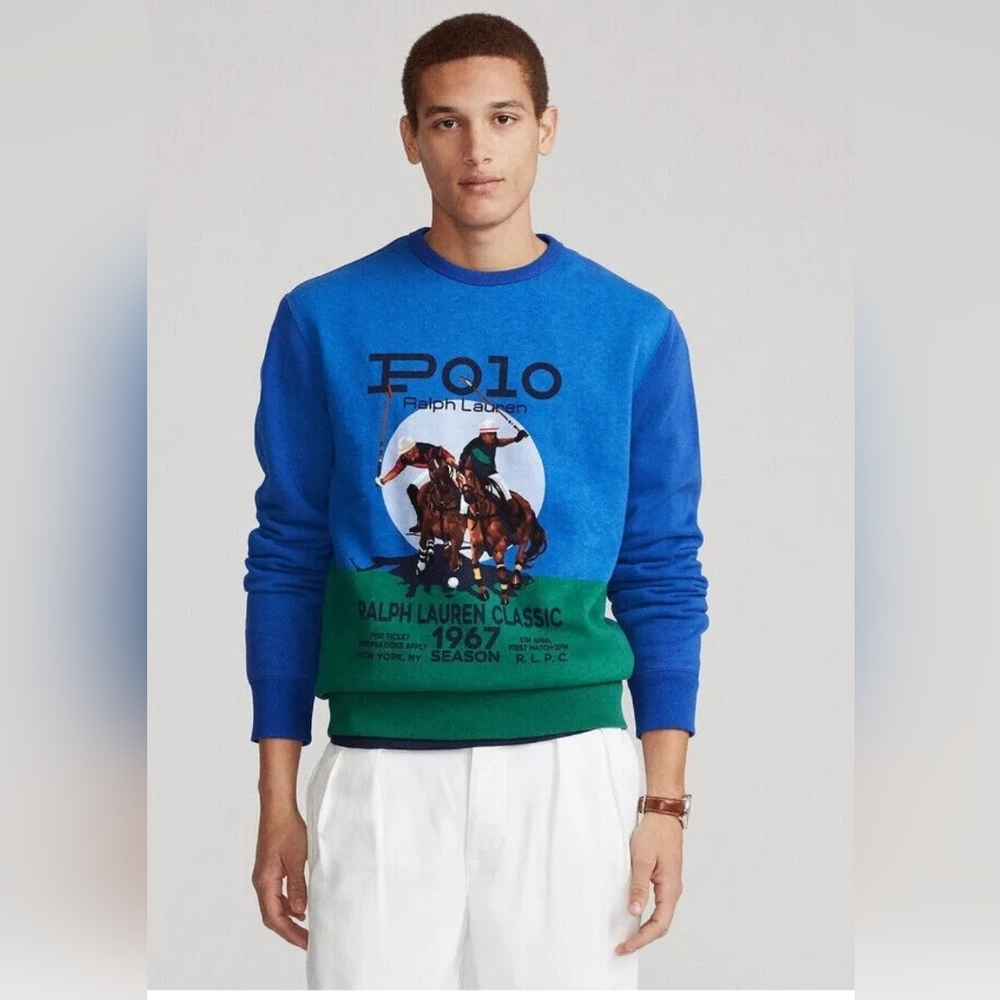 Large NWT Ralph Lauren Polo Player Classic 1967 Equestrian NY Match Sweatshirt